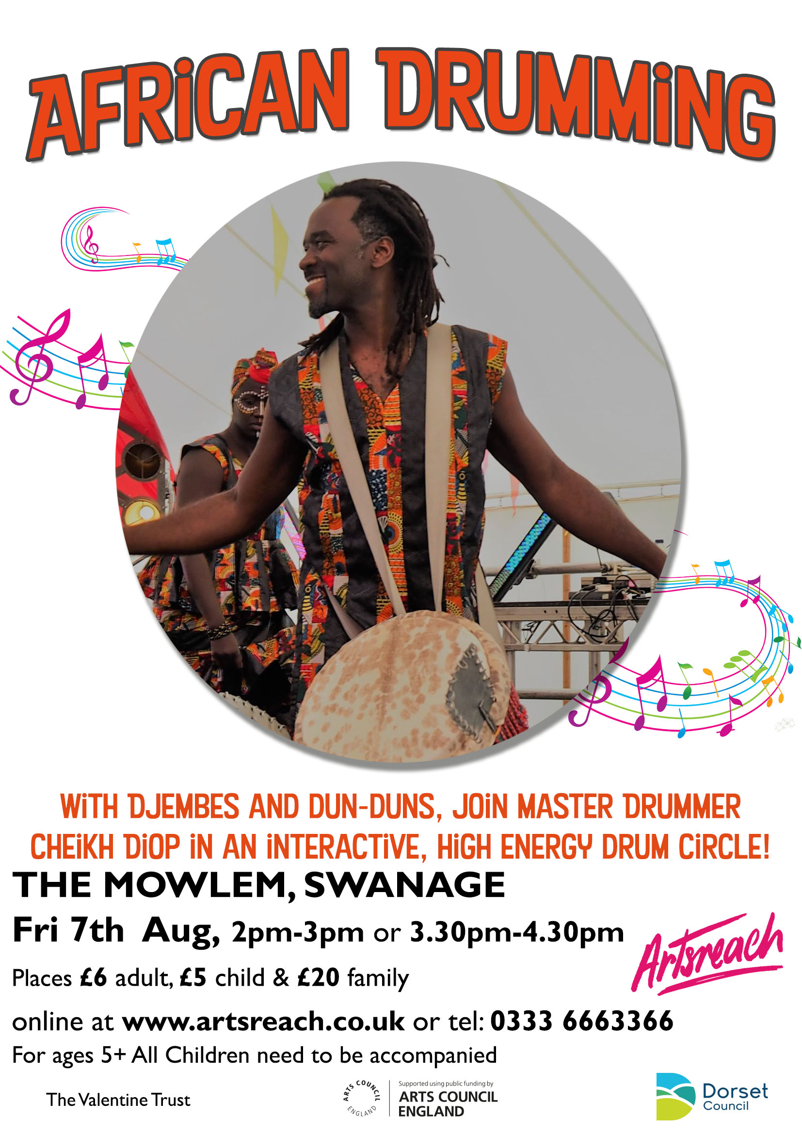 Artsreach presents: African Drumming Workshop (5yrs+) -